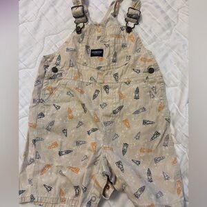 Vintage Osh Kosh space rocket ship shortalls size 24 mos